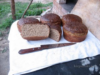 Ржаной хлеб на закваске из русской печи.
