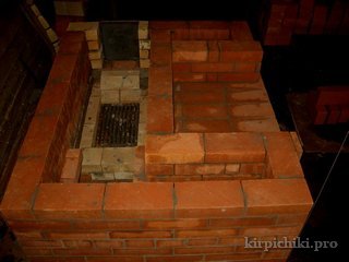 Печь с камином. колосники печи.