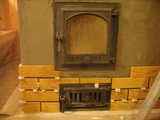 Облицовка печи плиткой - банная печь.