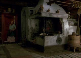 У финской печи.