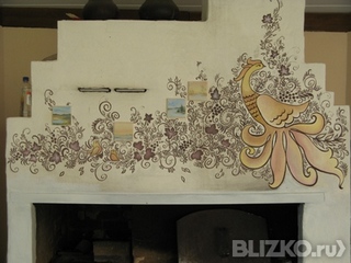 Роспись дымосборника русской печи.