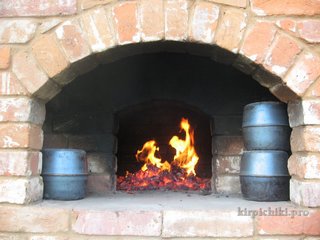 Окончание топки русской печи.