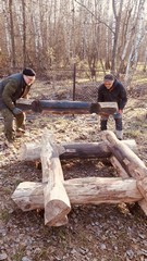 Сборка сруба подпечья