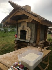 Тесто для чиабатты на фоне печи