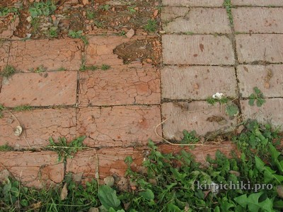 Печной кирпич через 2 года в земле.